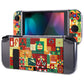 PlayVital Soft TPU Slim Protective Case with Colorful ABXY Direction Button Caps for Nintendo Switch - Christmas Wrap