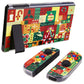PlayVital Soft TPU Slim Protective Case with Colorful ABXY Direction Button Caps for Nintendo Switch - Christmas Wrap