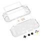 PlayVital Clear Glitter Silver Hard Protective Case for Nintendo Switch Lite, Glossy Ergonomic Hard Grip Cover with Screen Protector & Thumb Grips & Button Caps PlayVital