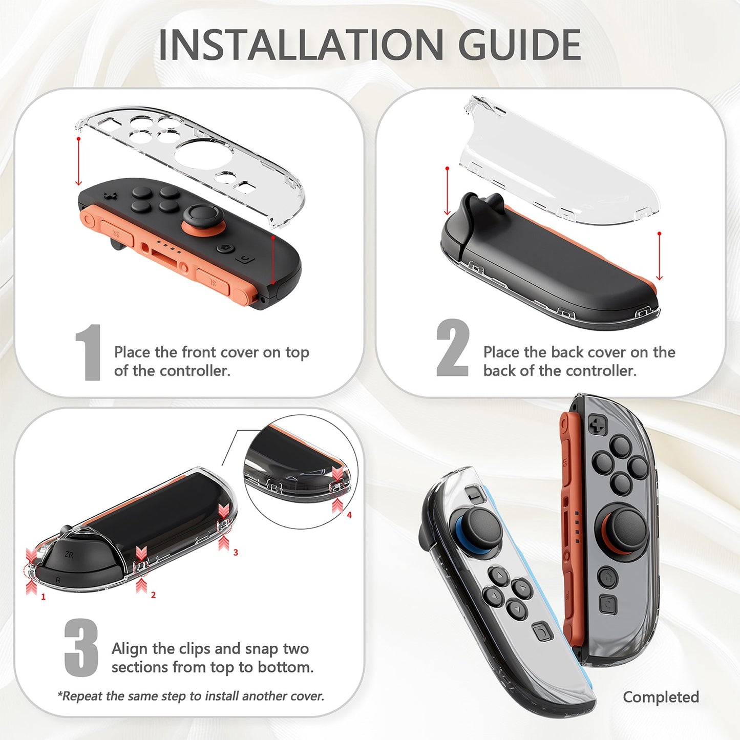 PlayVital Clear Series Hard Shell Protective Case with Foldable Stand & Thumb Grips for Nintendo Switch 2 - Transparent PlayVital