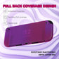 PlayVital Clear Series Hard Shell Protective Case with Foldable Stand & Thumb Grips for Nintendo Switch 2 - Clear Atomic Purple Rose Red PlayVital