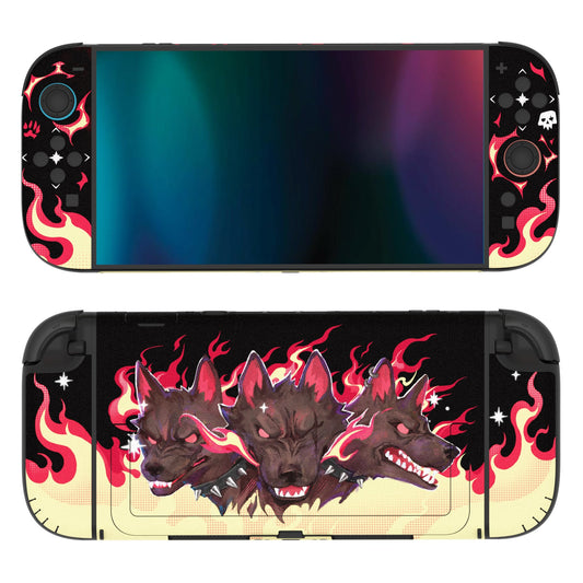 PlayVital Custom Full Set Protective Skin Decal for Nintendo Switch 2 (2025) Console & Joycon - Infernal Hounds PlayVital