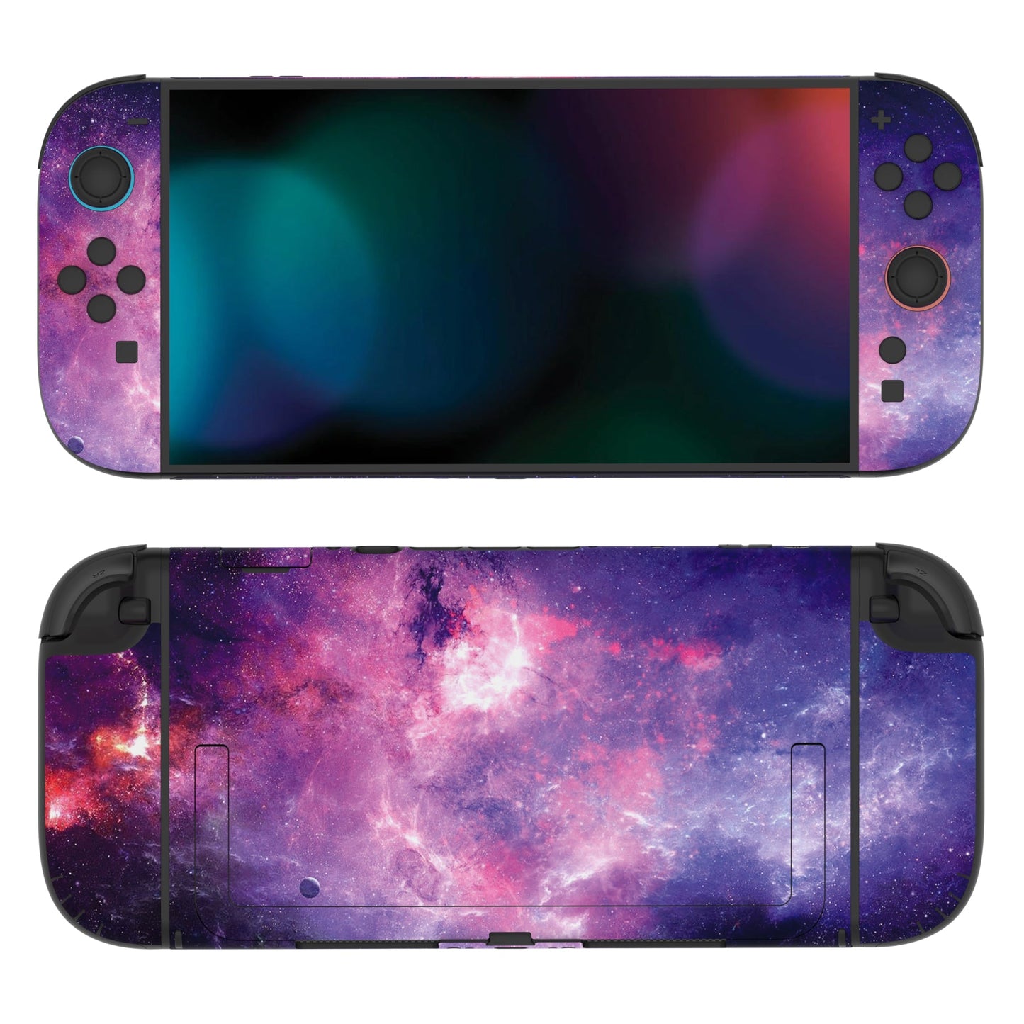 PlayVital Custom Full Set Protective Skin Decal for Nintendo Switch 2 (2025) Console & Joycon - Nebula Galaxy PlayVital