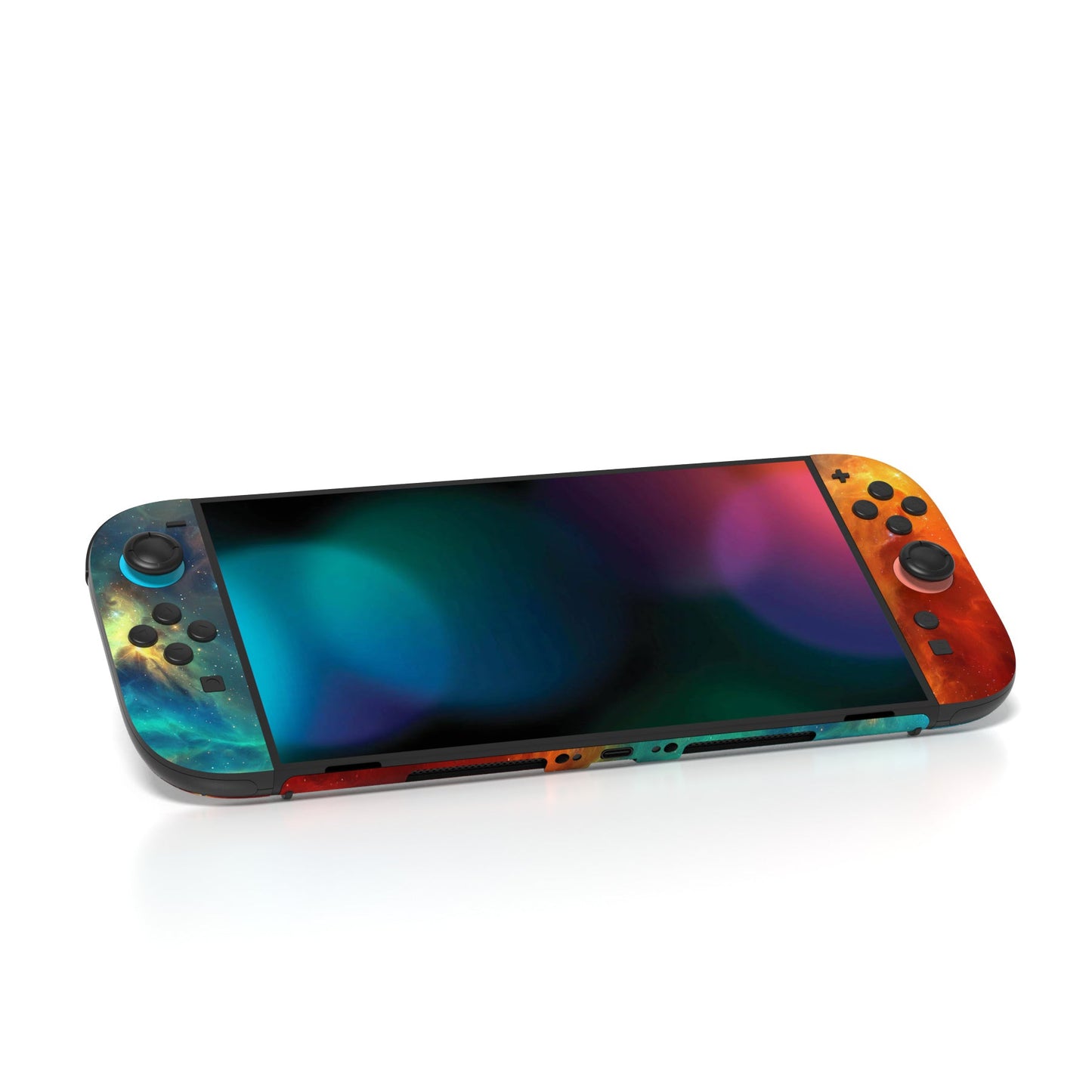 PlayVital Custom Full Set Protective Skin Decal for Nintendo Switch 2 (2025) Console & Joycon - Orange Star Universe PlayVital