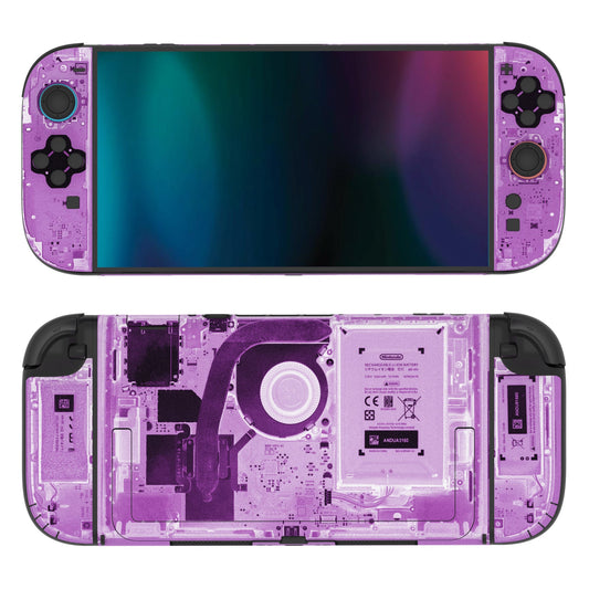 PlayVital Custom Full Set Protective Skin Decal for Nintendo Switch 2 (2025) Console & Joycon - Purple Tear Down PlayVital