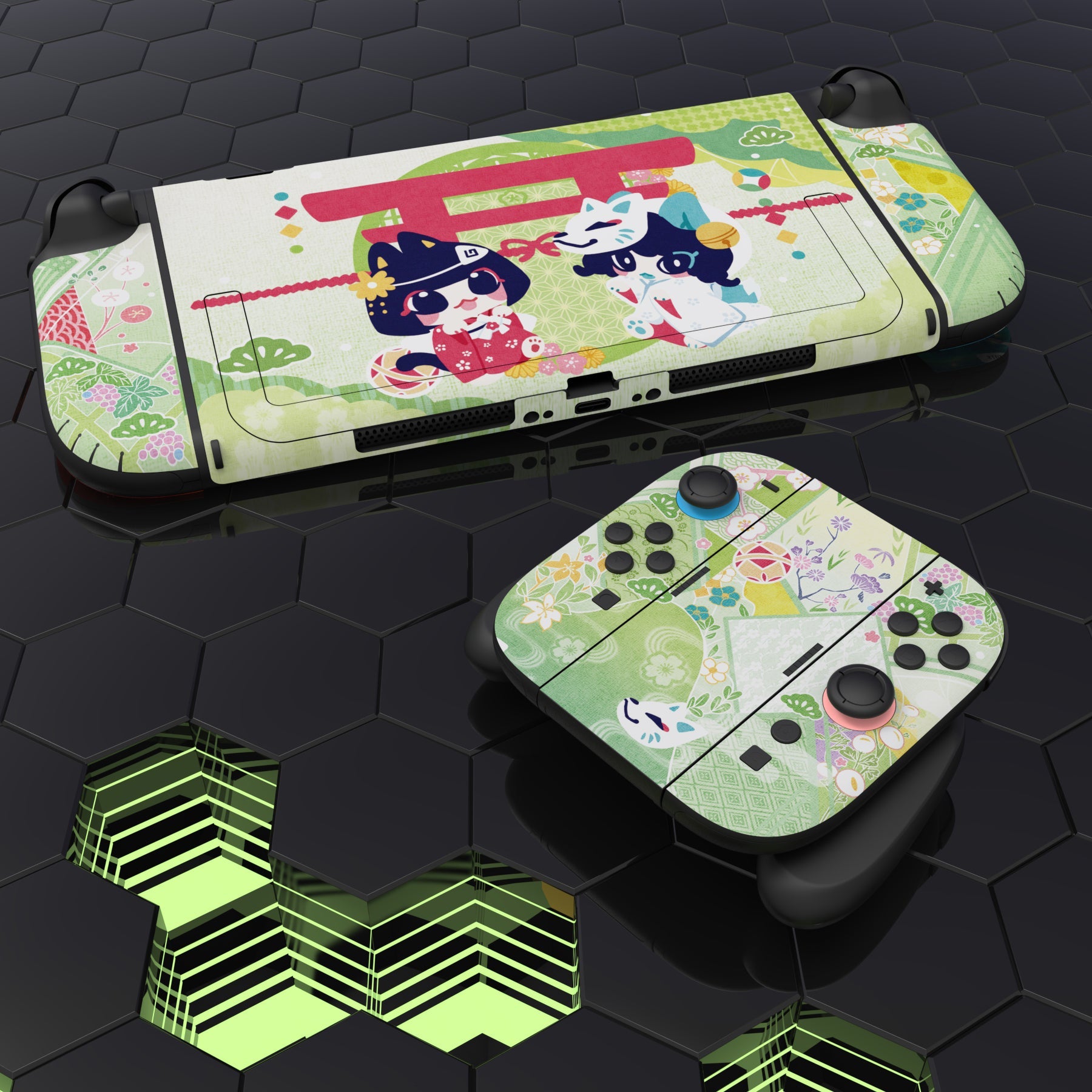 PlayVital Custom Full Set Protective Skin Decal for Nintendo Switch 2 (2025) Console & Joycon - Wishing Shrine PlayVital