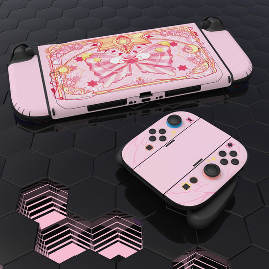 PlayVital Custom Magic Wings Full Set Protective Skin Decal for Nintendo Switch 2 (2025) Console & Joycon - Pink PlayVital