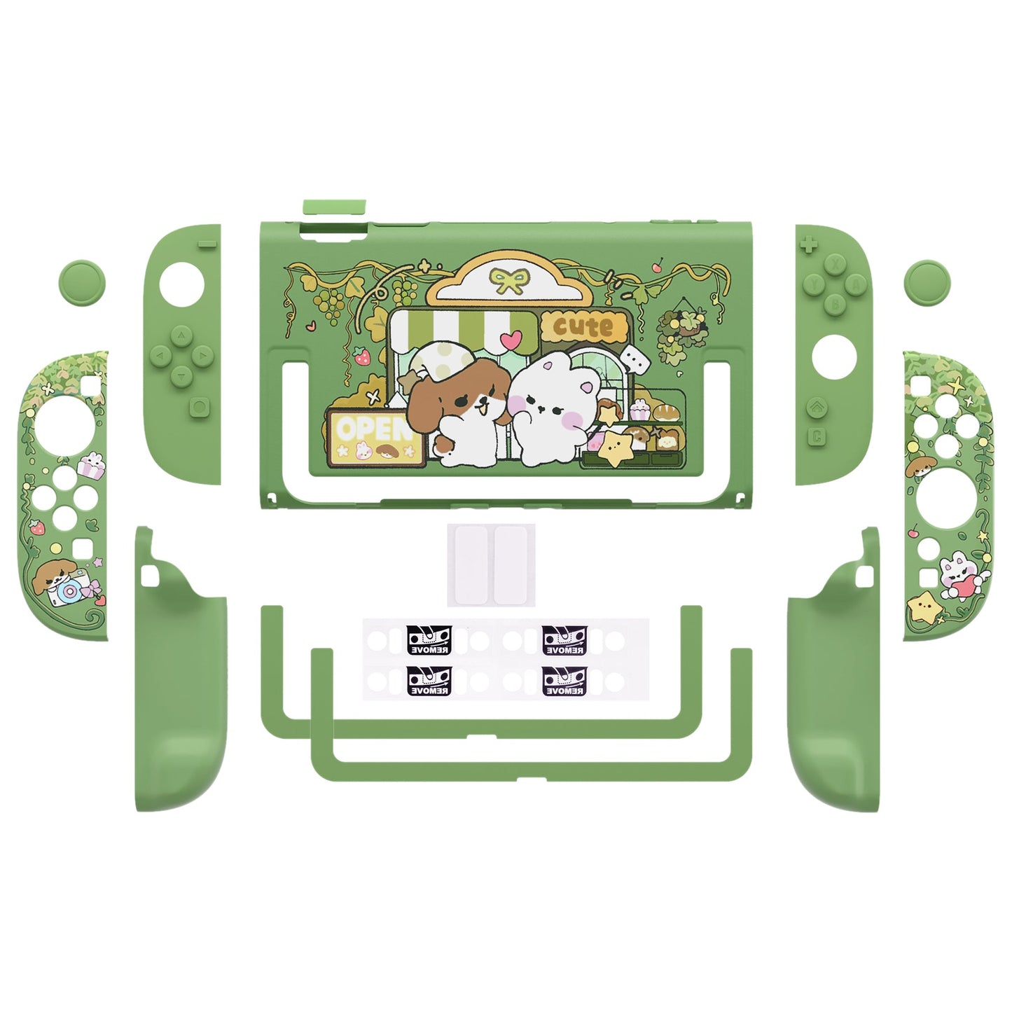 PlayVital Cute Cartoon Hard Protective Case for Nintendo Switch 2, Anti-scratch Kawaii Dockable Hard Case Shell for Switch 2 with Thumb Grip & Sticker & Button Caps - Forest Bakery PlayVital