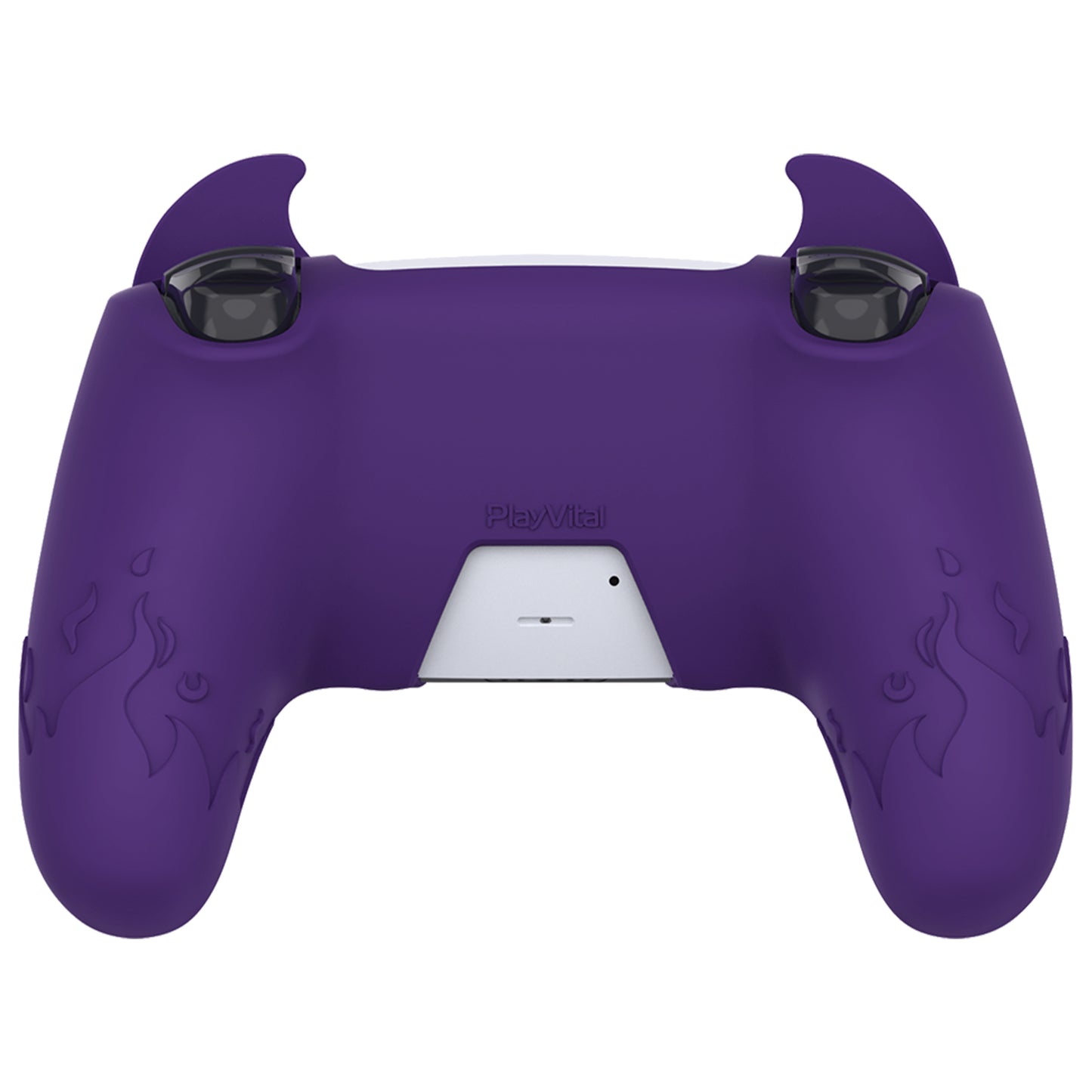 PlayVital Cute Demon Controller Silicone Case with Thumb Grips for PS5 Wireless Controller, Compatible with Charging Station - Purple - DEPFP002 PlayVital