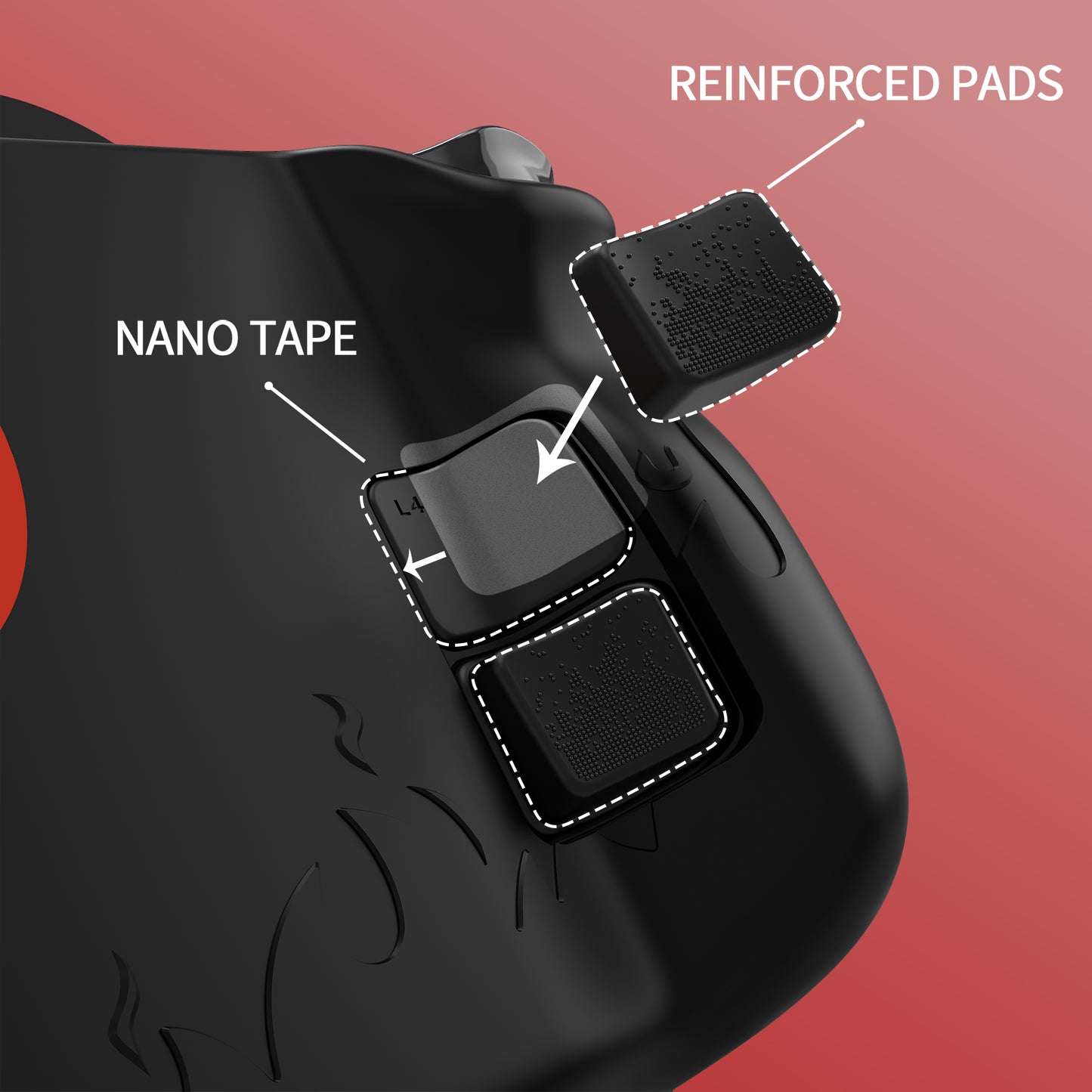 PlayVital Cute Demon Protective Case with Thumb Grip Caps & Trackpads Stickers & Back Button Enhancement Set for Steam Deck LCD & OLED - Black