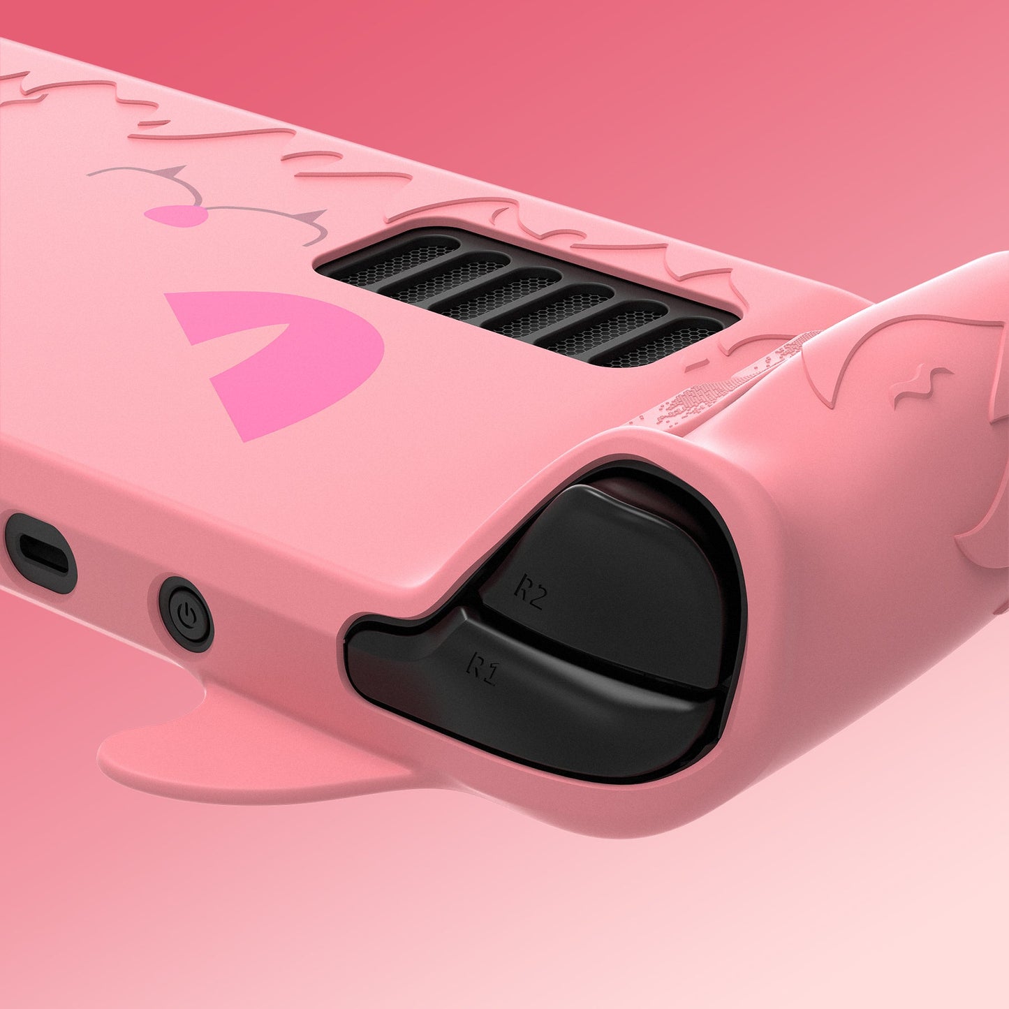 PlayVital Cute Demon Protective Case with Thumb Grips Caps for Steam Deck LCD & OLED - Pink PlayVital