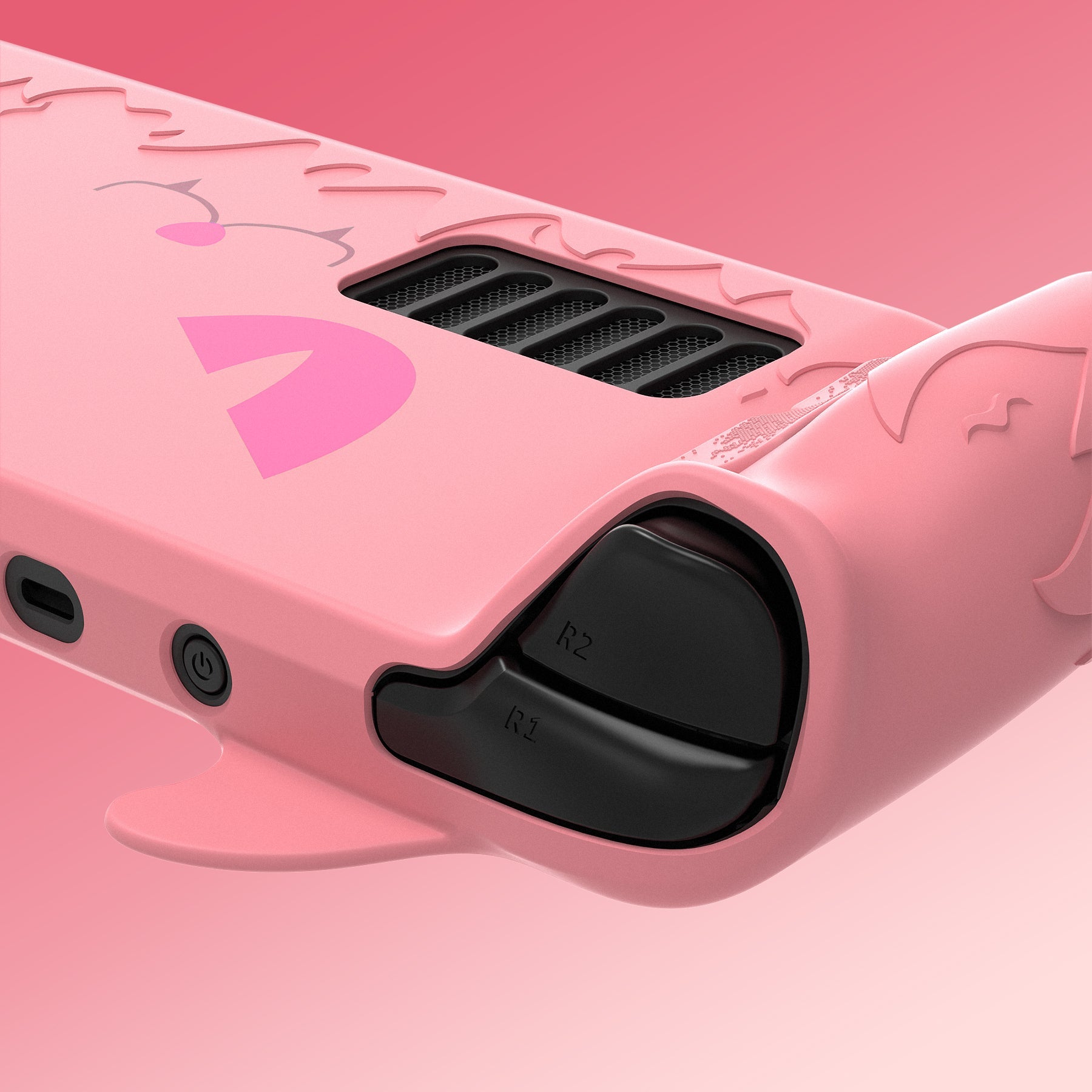 PlayVital Cute Demon Protective Case with Thumb Grips Caps for Steam Deck LCD & OLED - Pink PlayVital