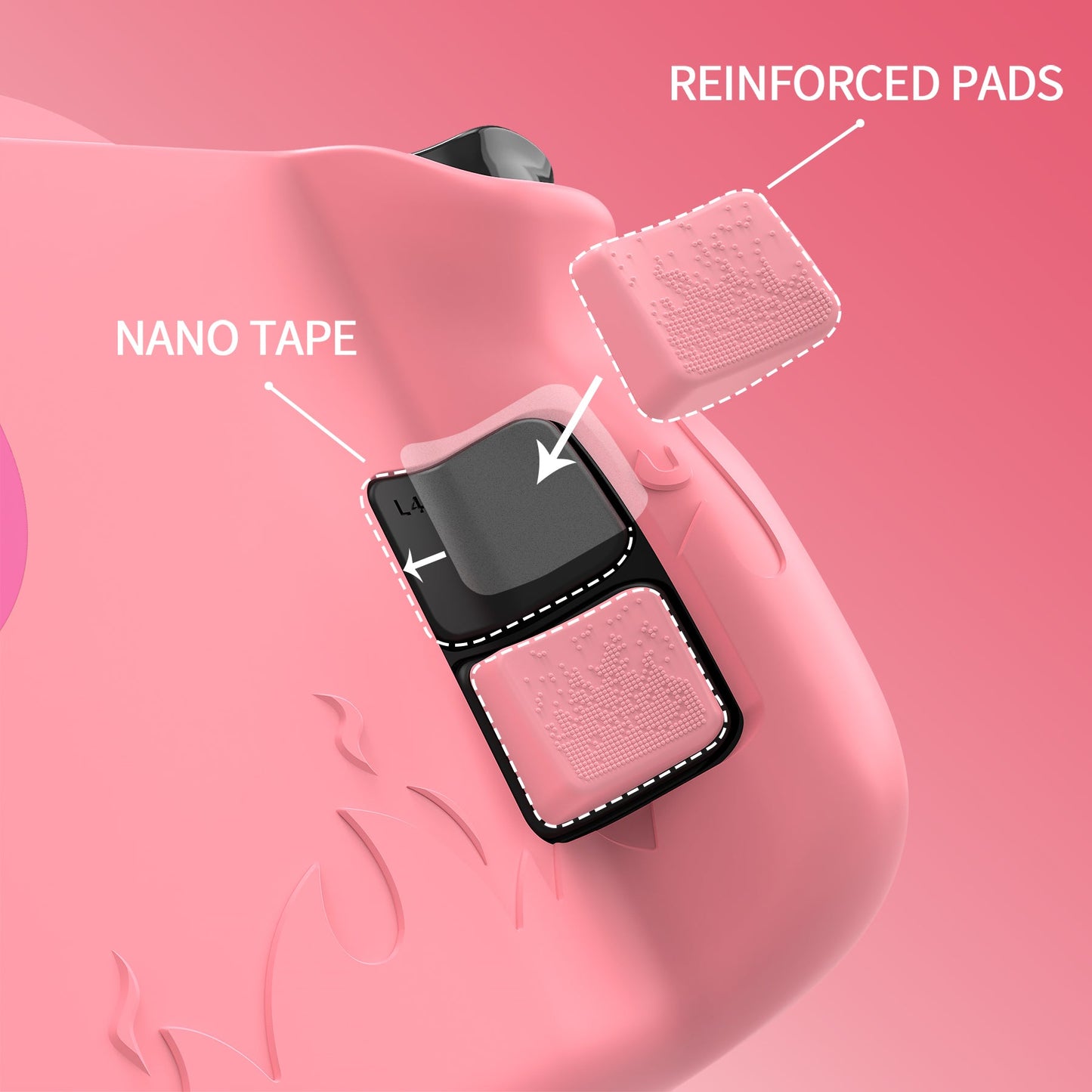 PlayVital Cute Demon Protective Case with Thumb Grips Caps for Steam Deck LCD & OLED - Pink PlayVital