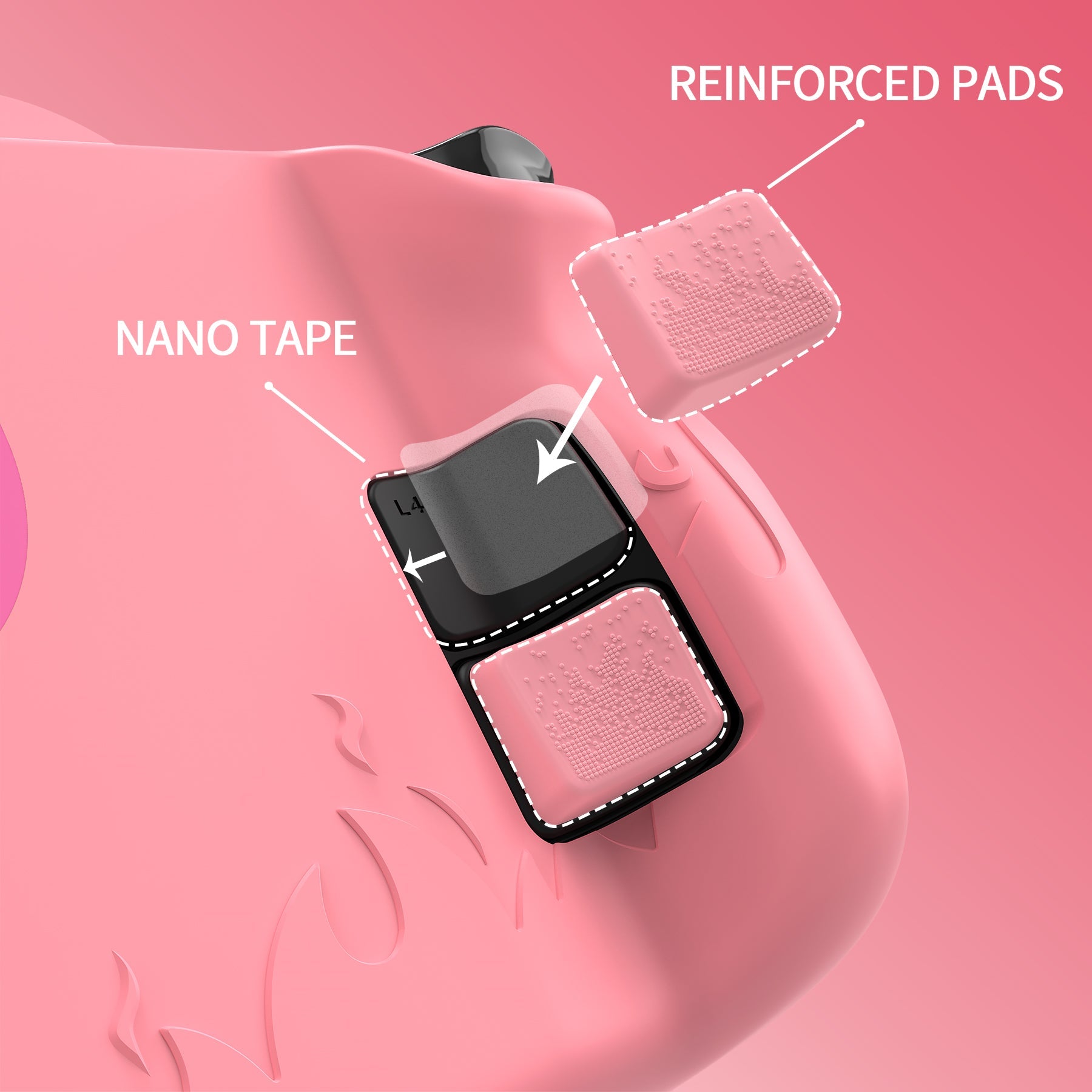 PlayVital Cute Demon Protective Case with Thumb Grips Caps for Steam Deck LCD & OLED - Pink PlayVital