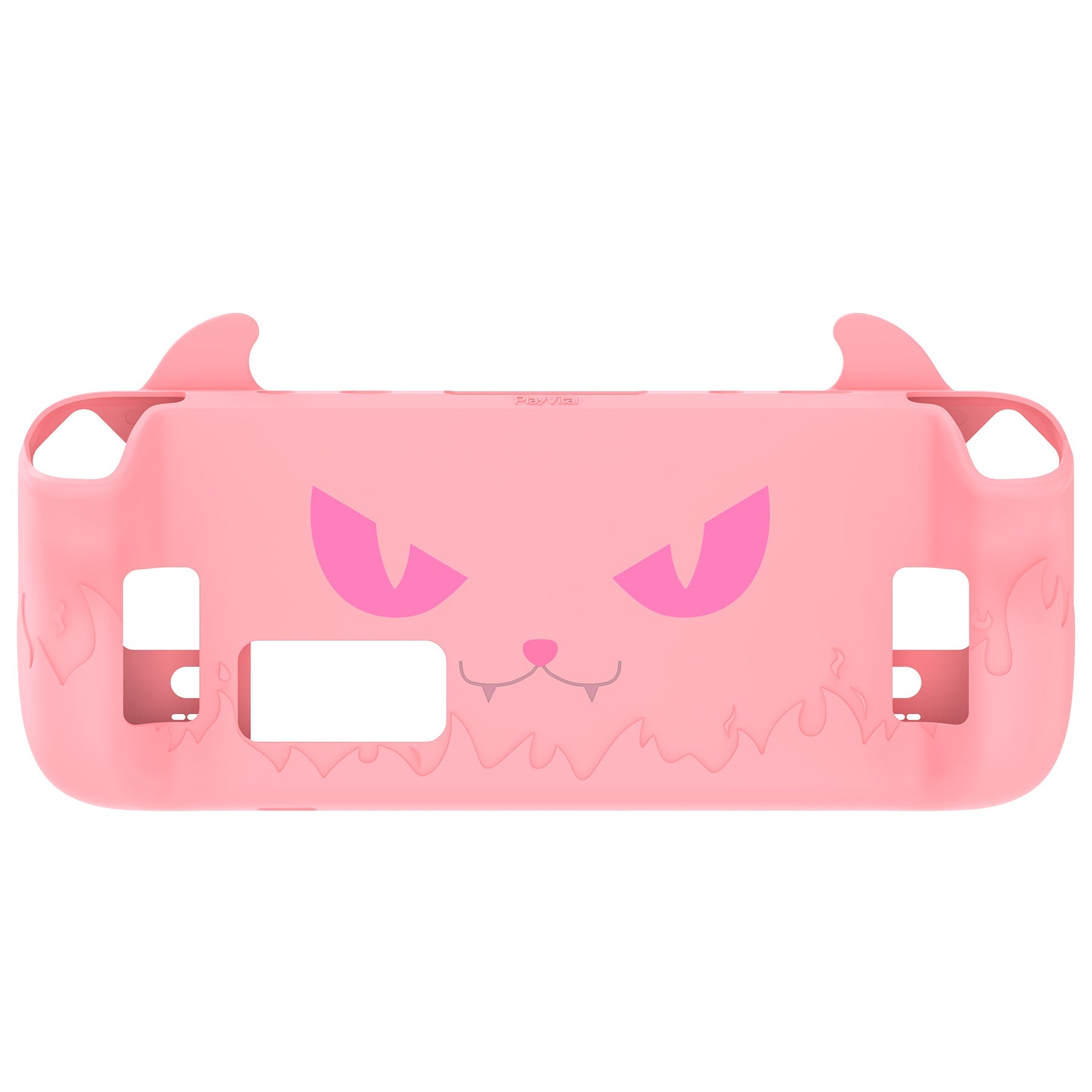 PlayVital Cute Demon Protective Case with Thumb Grips Caps for Steam Deck LCD & OLED - Pink PlayVital