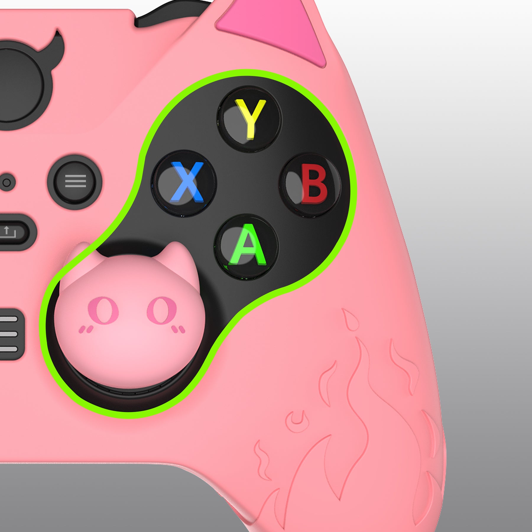 PlayVital Cute Demon Silicone Case Cover with Thumb Grips Caps for Xbox Elite Series 2 Controller & Xbox Elite Series 2 Core Controller - Black - UQNE2P005 PlayVital