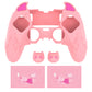 PlayVital Cute Demon Silicone Case with Touch Pad Sticker & Thumb Grip Caps for PS5 Edge Controller - Pink PlayVital