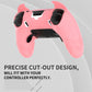 PlayVital Cute Demon Silicone Case with Touch Pad Sticker & Thumb Grip Caps for PS5 Edge Controller - Pink PlayVital