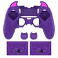 PlayVital Cute Demon Silicone Case with Touch Pad Sticker & Thumb Grip Caps for PS5 Edge Controller - Purple PlayVital