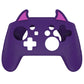 PlayVital Cute Demon Silicone Grip Cover with Thumb Grips and Stickers for Nintendo Switch Pro Controller - Purple PlayVital