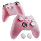 PlayVital Cute Ocean Whisper Series Silicone Cover for Xbox Series X/S Controller, Semi-Clear Silicone Skin Grip for Xbox Core Wireless Controller with Thumb Grip & Sticker - Peach Pink PlayVital