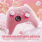 PlayVital Cute Ocean Whisper Series Silicone Cover for Xbox Series X/S Controller, Semi-Clear Silicone Skin Grip for Xbox Core Wireless Controller with Thumb Grip & Sticker - Peach Pink PlayVital