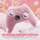 PlayVital Cute Ocean Whisper Series Silicone Cover for Xbox Series X/S Controller, Semi-Clear Silicone Skin Grip for Xbox Core Wireless Controller with Thumb Grip & Sticker - Peach Pink PlayVital