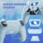 PlayVital Cute Ocean Whisper Series with Thumb Grip & Sticker Semi-Clear Silicone Case for PS5 Controller, Charging Station Compatible - Mint Blue PlayVital