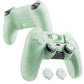 PlayVital Cute Ocean Whisper Series with Thumb Grip & Sticker Semi-Clear Silicone Case for PS5 Controller, Charging Station Compatible - Pastel Green PlayVital