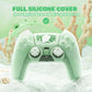 PlayVital Cute Ocean Whisper Series with Thumb Grip & Sticker Semi-Clear Silicone Case for PS5 Controller, Charging Station Compatible - Pastel Green PlayVital