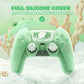 PlayVital Cute Ocean Whisper Series with Thumb Grip & Sticker Semi-Clear Silicone Case for PS5 Controller, Charging Station Compatible - Pastel Green PlayVital