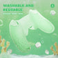 PlayVital Cute Ocean Whisper Series with Thumb Grip & Sticker Semi-Clear Silicone Case for PS5 Controller, Charging Station Compatible - Pastel Green PlayVital