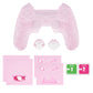 PlayVital Cute Ocean Whisper Series with Thumb Grip & Sticker Semi-Clear Silicone Case for PS5 Controller, Charging Station Compatible - Peach Pink PlayVital