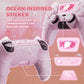 PlayVital Cute Ocean Whisper Series with Thumb Grip & Sticker Semi-Clear Silicone Case for PS5 Controller, Charging Station Compatible - Peach Pink PlayVital