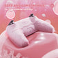 PlayVital Cute Ocean Whisper Series with Thumb Grip & Sticker Semi-Clear Silicone Case for PS5 Controller, Charging Station Compatible - Peach Pink PlayVital