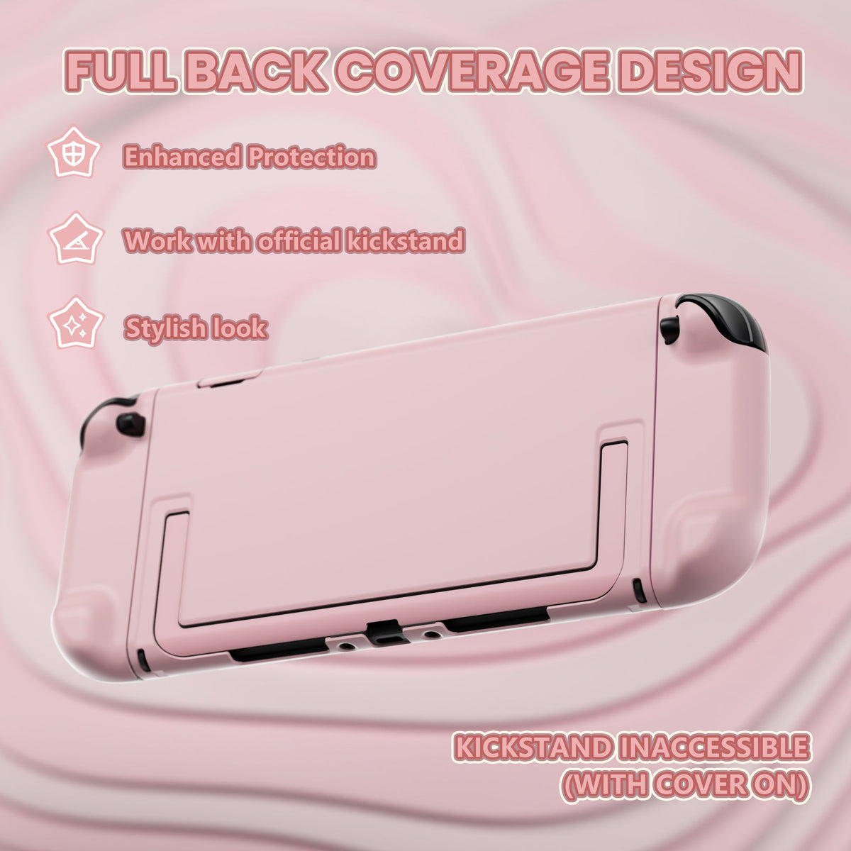 PlayVital Cute Solid-Color Dockable Hard Protective Case for Nintendo Switch 2 with Thumb Grip & Sticker & Button Caps - Cherry Blossoms Pink PlayVital