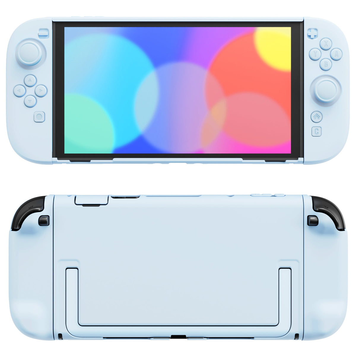 PlayVital Cute Solid-Color Dockable Hard Protective Case for Nintendo Switch 2 with Thumb Grip & Sticker & Button Caps - Heaven Blue PlayVital