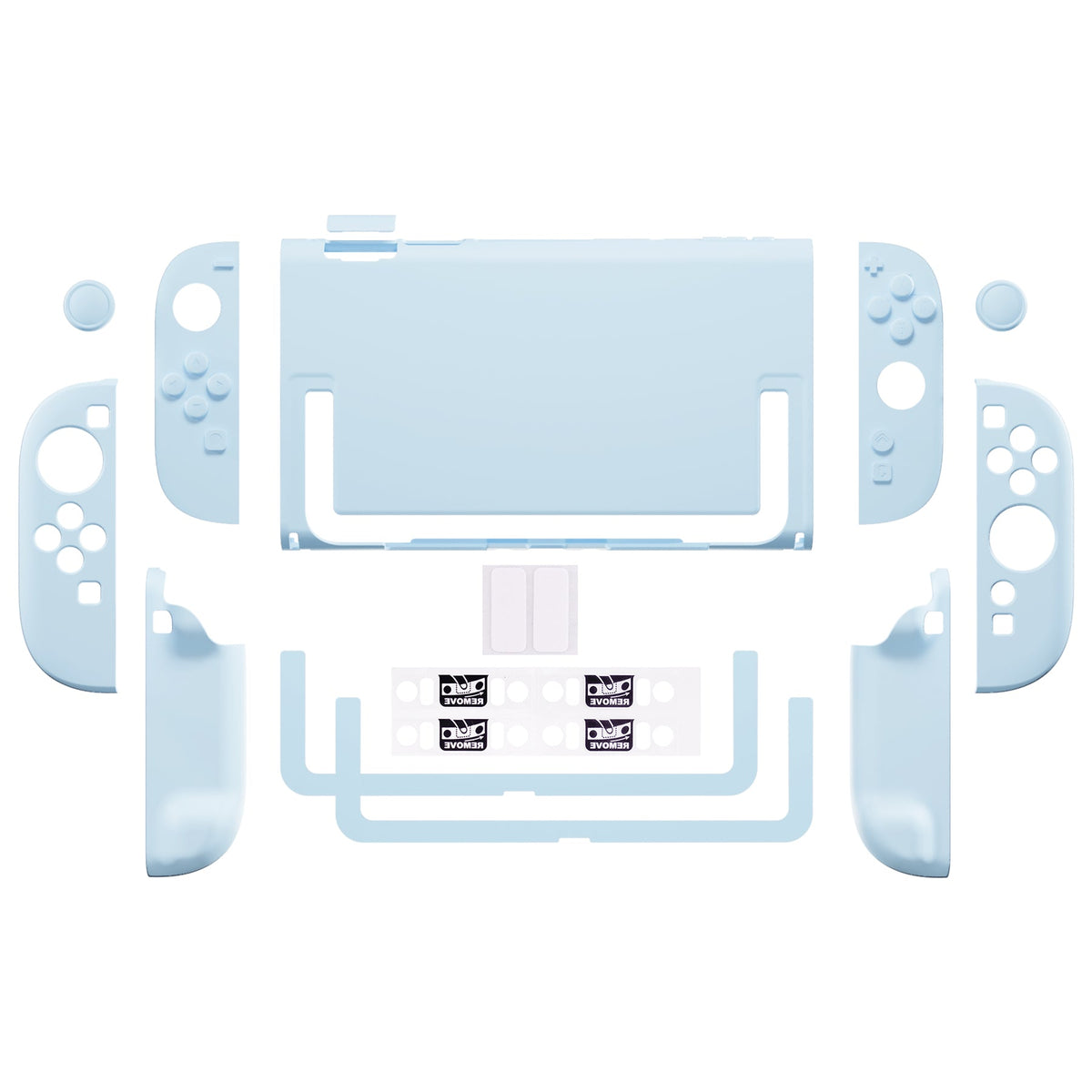 PlayVital Cute Solid-Color Dockable Hard Protective Case for Nintendo Switch 2 with Thumb Grip & Sticker & Button Caps - Heaven Blue PlayVital