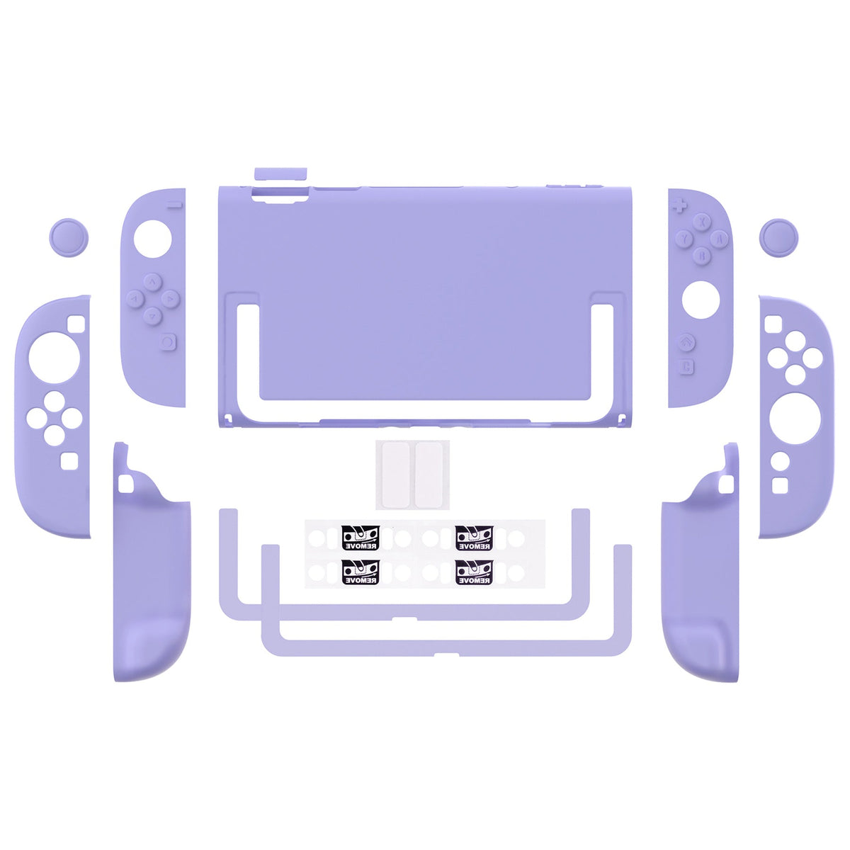 PlayVital Cute Solid-Color Dockable Hard Protective Case for Nintendo Switch 2 with Thumb Grip & Sticker & Button Caps - Light Violet PlayVital