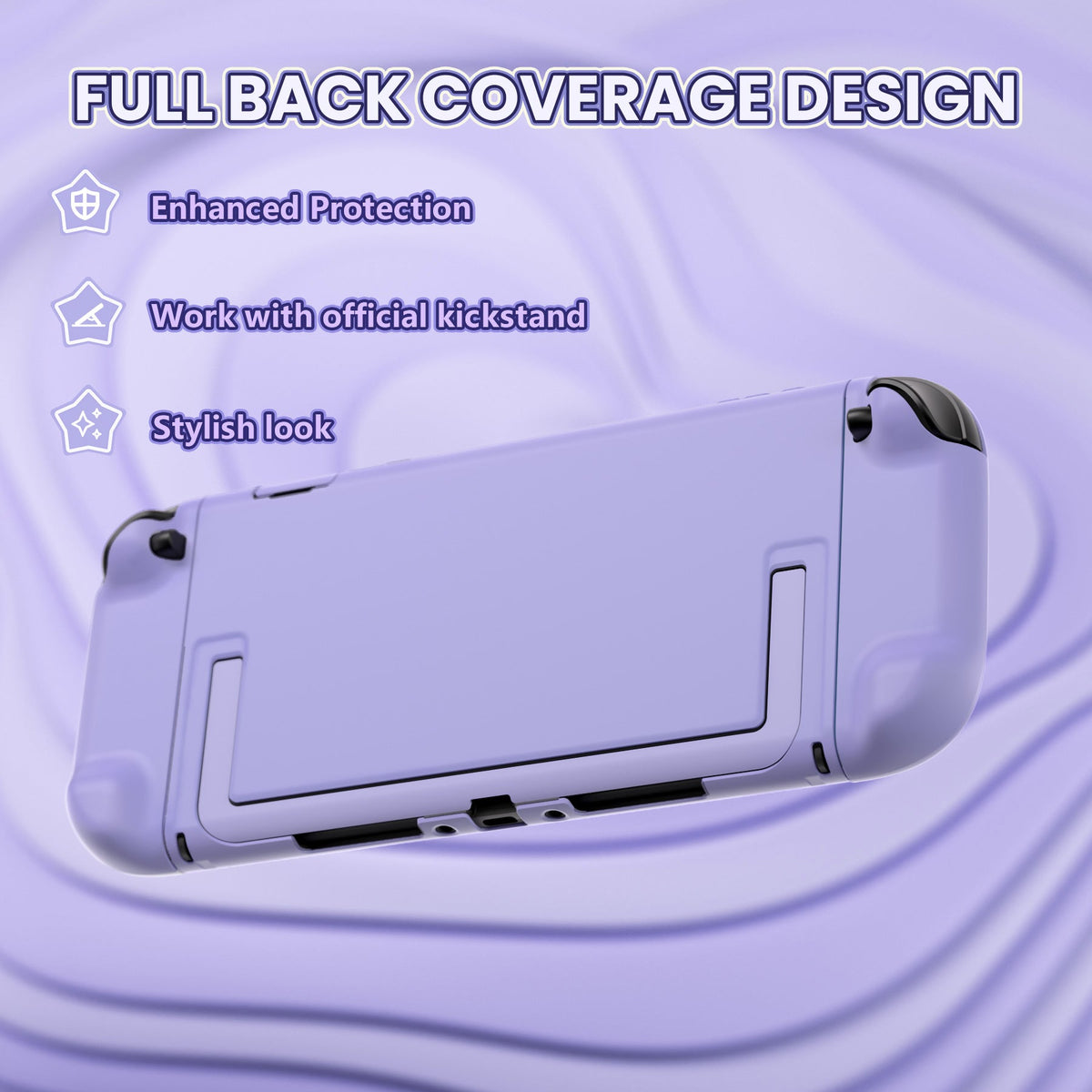 PlayVital Cute Solid-Color Dockable Hard Protective Case for Nintendo Switch 2 with Thumb Grip & Sticker & Button Caps - Light Violet PlayVital