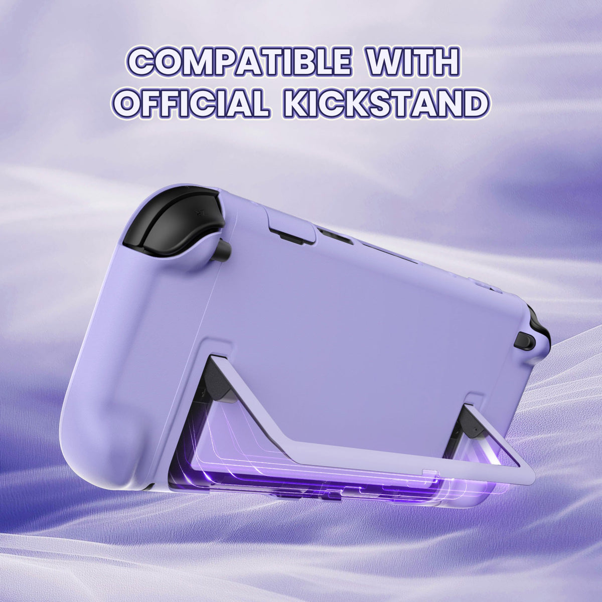 PlayVital Cute Solid-Color Dockable Hard Protective Case for Nintendo Switch 2 with Thumb Grip & Sticker & Button Caps - Light Violet PlayVital