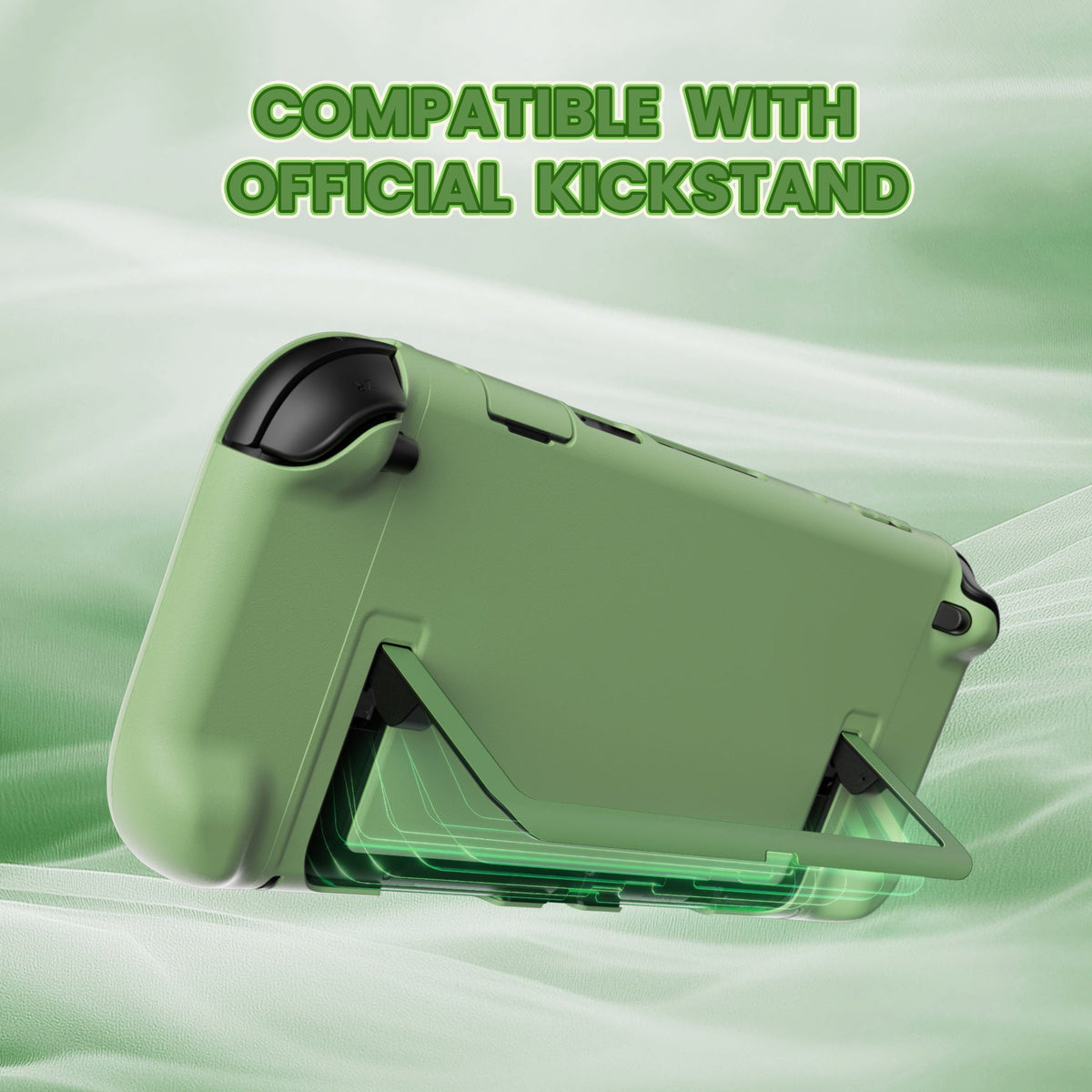 PlayVital Cute Solid-Color Dockable Hard Protective Case for Nintendo Switch 2 with Thumb Grip & Sticker & Button Caps - Matcha Green PlayVital