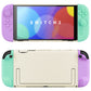 PlayVital Cute Solid-Color Dockable Hard Protective Case for Nintendo Switch 2 with Thumb Grip & Sticker & Button Caps - Soft Violet & Mint Green PlayVital