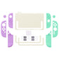 PlayVital Cute Solid-Color Dockable Hard Protective Case for Nintendo Switch 2 with Thumb Grip & Sticker & Button Caps - Soft Violet & Mint Green PlayVital
