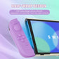 PlayVital Cute Solid-Color Dockable Hard Protective Case for Nintendo Switch 2 with Thumb Grip & Sticker & Button Caps - Soft Violet & Mint Green PlayVital