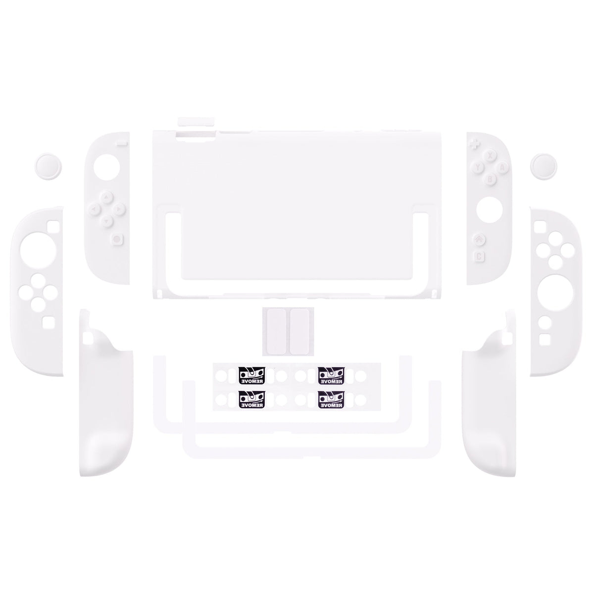 PlayVital Cute Solid-Color Dockable Hard Protective Case for Nintendo Switch 2 with Thumb Grip & Sticker & Button Caps - White PlayVital