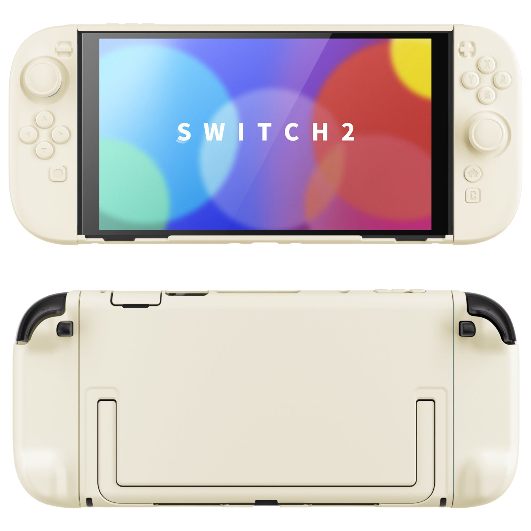 PlayVital Cute Solid-color Dockable Hard Protective Case for Nintendo Switch 2 with Thumb Grip & Sticker & Button Caps - Antique Yellow PlayVital