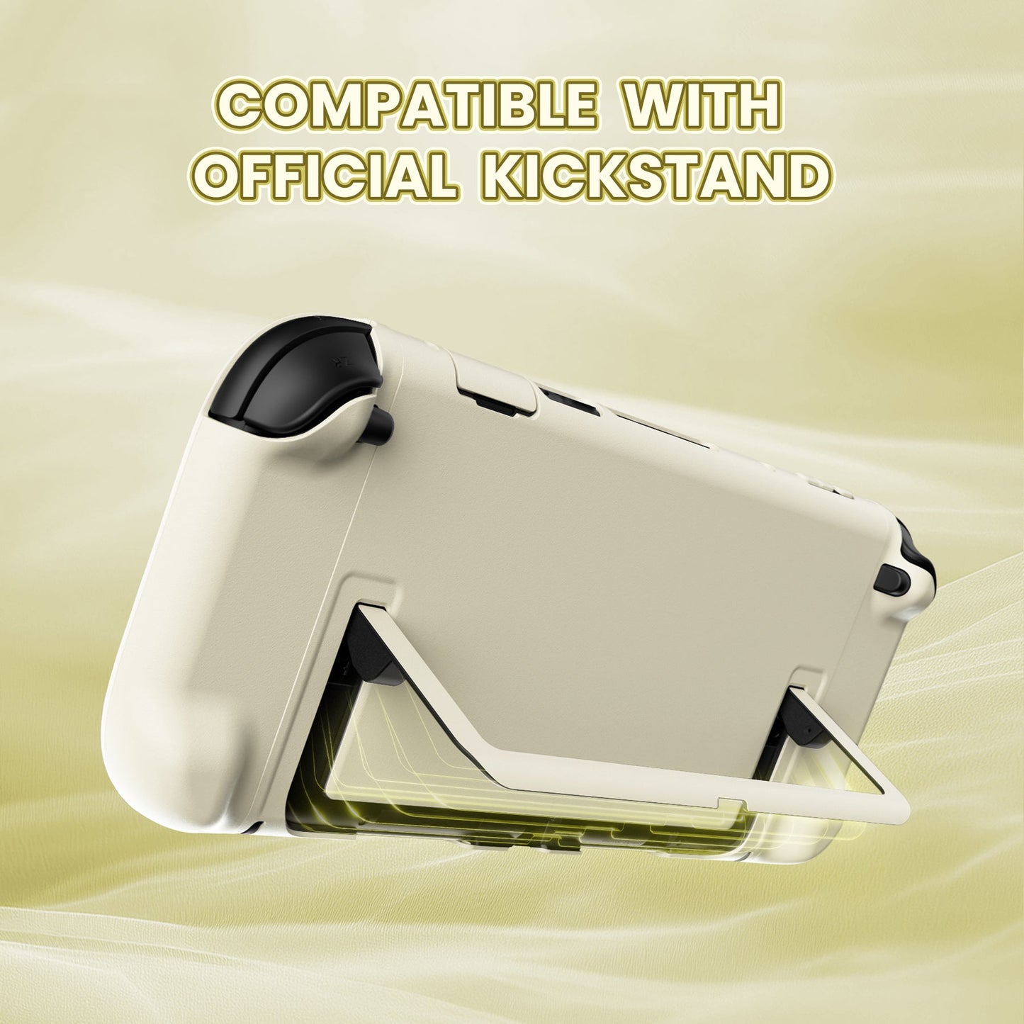 PlayVital Cute Solid-color Dockable Hard Protective Case for Nintendo Switch 2 with Thumb Grip & Sticker & Button Caps - Antique Yellow PlayVital