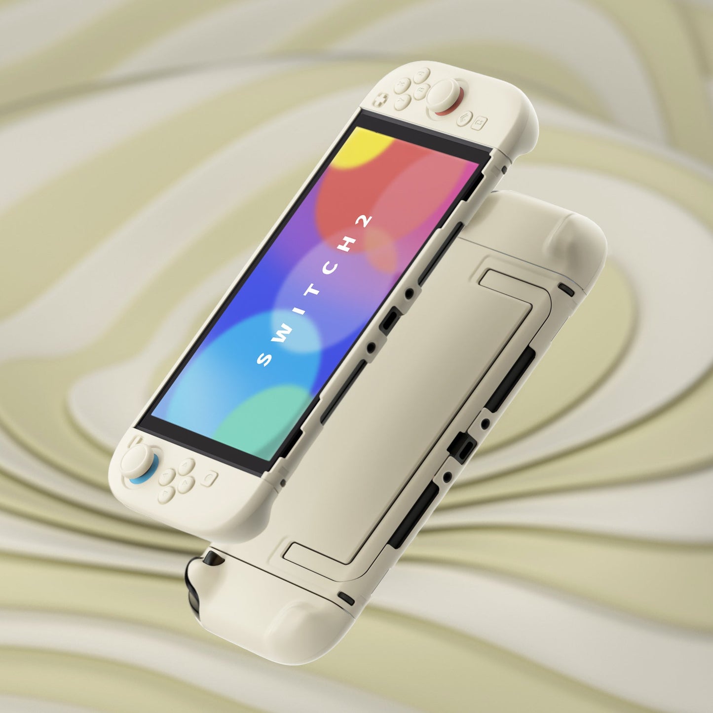 PlayVital Cute Solid-color Dockable Hard Protective Case for Nintendo Switch 2 with Thumb Grip & Sticker & Button Caps - Antique Yellow PlayVital