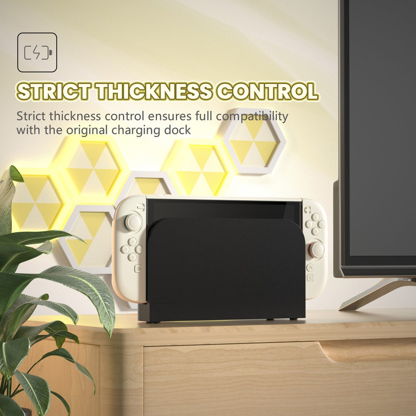 PlayVital Cute Solid-color Dockable Hard Protective Case for Nintendo Switch 2 with Thumb Grip & Sticker & Button Caps - Antique Yellow PlayVital